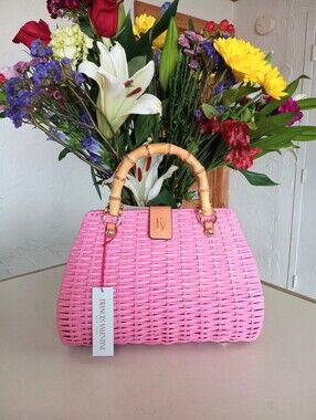 Baby Raspberry Pink Color Bags | Frances Valentine Rooster Wicker Basket Satchel Bag Pink | Poshmark